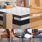 Materasso matrimoniale da 14 pollici, Materasso in Memory Foam, Materasso in scatola, Durezza media, Sollievo dalla pressione a zone, Schiume e tessuto certificati sicuri, Traspirante e rinfrescante