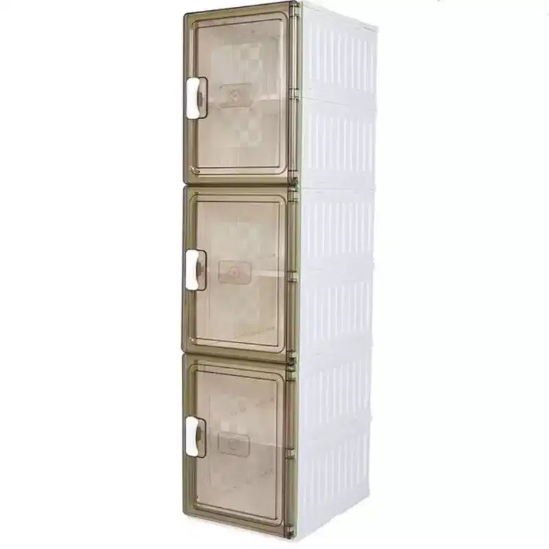3 PCS Shoe Organizer, Clear Plastic Stackable Shoe Organizer for Closet, Clear Plastic Stackable Shoe Box for Entryway Space Saving Collapsible