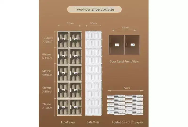 Organizzatore per scarpe da 3 pezzi, Organizzatore per scarpe impilabile in plastica trasparente per armadio, Scatola per scarpe impilabile in plastica trasparente per ingresso salvaspazio pieghevole