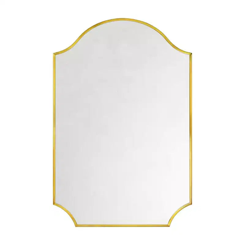 Specchio Airius smerlato oro spazzolato 24x36, specchio da parete ad arco in acciaio inossidabile con finitura galvanizzata, per mobiletto bagno, soggiorno