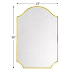 Specchio Airius smerlato oro spazzolato 24x36, specchio da parete ad arco in acciaio inossidabile con finitura galvanizzata, per mobiletto bagno, soggiorno