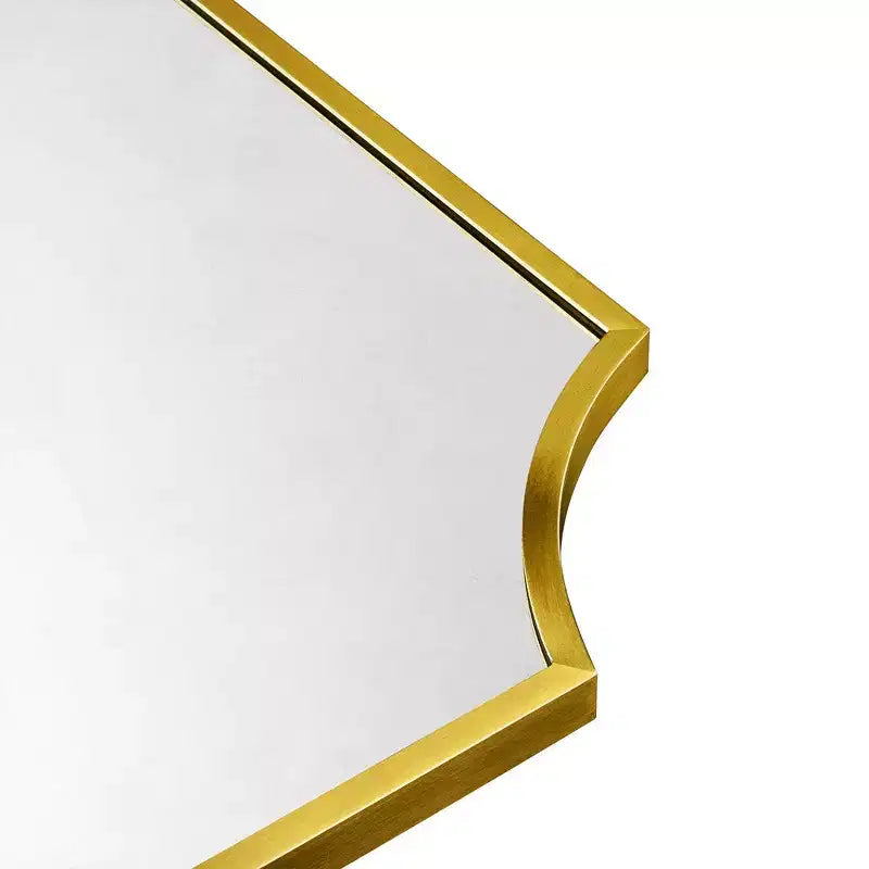 Specchio Airius smerlato oro spazzolato 24x36, specchio da parete ad arco in acciaio inossidabile con finitura galvanizzata, per mobiletto bagno, soggiorno