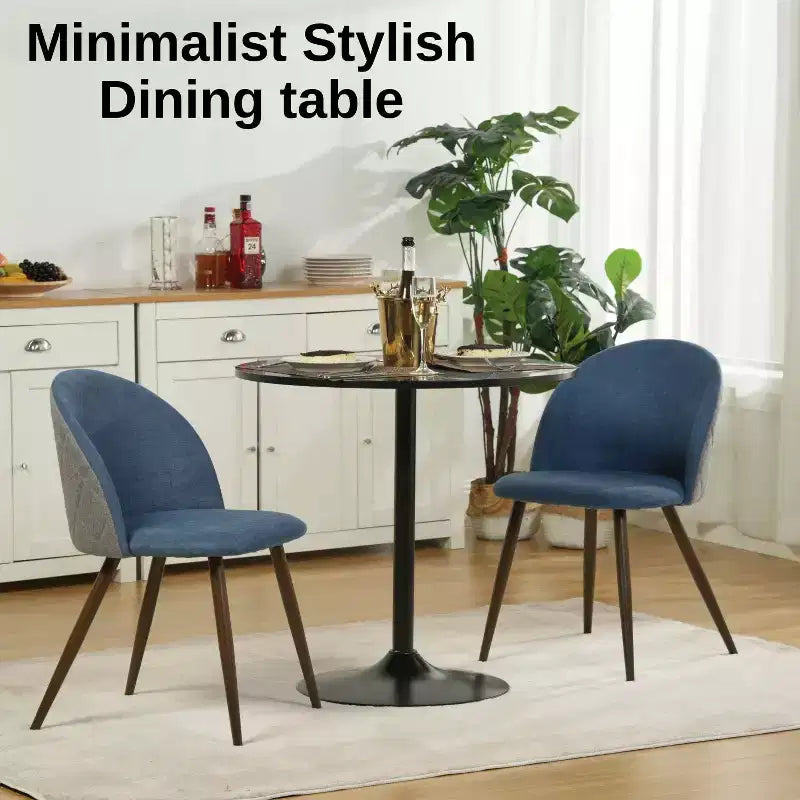 Tavolo da pranzo rotondo da 31,5" con base a piedistallo in metallo, tavolino moderno da bistrò per cucina, sala da pranzo e caffetteria