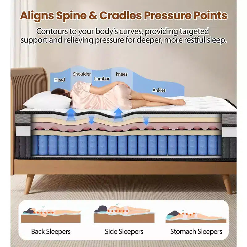 Materasso King in Memory Foam, Materasso King Size da 14 pollici in Scatola, Medio-Rigido per Sollievo dalla Pressione e Sonno Confortevole, Senza Fibra di Vetro, Sollievo dalla Pressione a Zone