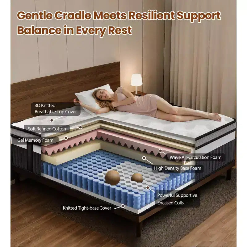 Materasso King in Memory Foam, Materasso King Size da 14 pollici in Scatola, Medio-Rigido per Sollievo dalla Pressione e Sonno Confortevole, Senza Fibra di Vetro, Sollievo dalla Pressione a Zone