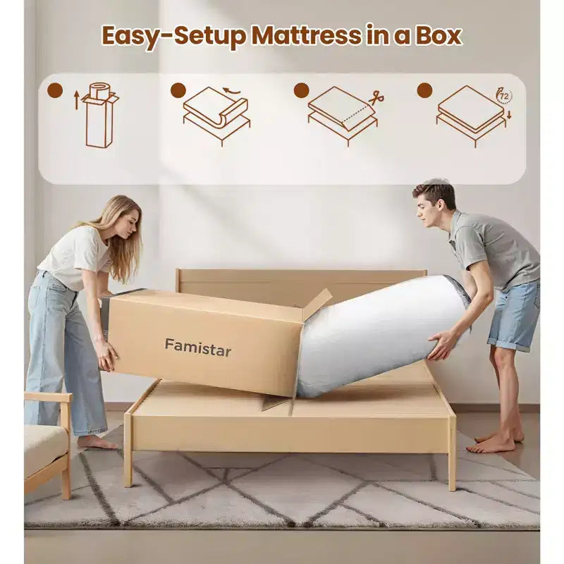 Materasso King in Memory Foam, Materasso King Size da 14 pollici in Scatola, Medio-Rigido per Sollievo dalla Pressione e Sonno Confortevole, Senza Fibra di Vetro, Sollievo dalla Pressione a Zone
