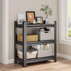 31.5 Inch H 3-Tier Black Adjustable Metal Storage Shelf for Garage Shed Supermarket Living Room Multi-Purpose Storage Shelf