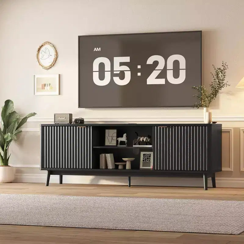 Mobile TV da 63'', Centro Intrattenimento con Ripiano Regolabile, Console TV Moderna per Soggiorno, Ufficio