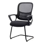 Okak Modern Mesh Fabric Home Office Ergonomic Computer Chair No Wheels,Executive Sled Base Task Chairs for Office,Study