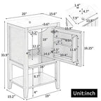 Mobiletto lavabo da bagno compatto da 20" con ripiano aperto e anta con chiusura ammortizzata, nero