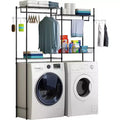 4-Tier Over Washer & Dryer Shelf, 75H Adjustable Laundry Organizer with Drying Rack, Space-Saving Metal Storage