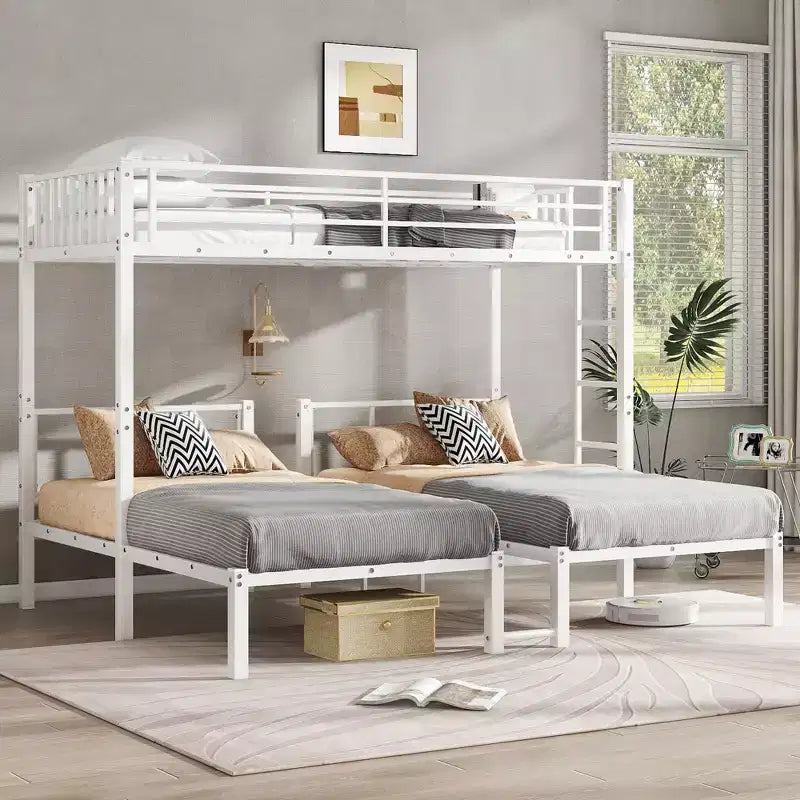 Twin over Twin and Twin Bunk Beds for 3 Twin XL over Twin and Twin Bunk Bed Metal Triple Bunk Bed White
