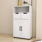 Mobiletto Autoportante con Ante e Cassetti - Armadio con Ripiani Regolabili per Articoli da Bagno, Design Versatile Adatto per Dispensa Cucina, Bianco