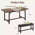 Set da pranzo allungabile 3 pezzi con 2 panche imbottite