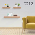 23.62 Maple Floating Shelf C invisible-bracket wood wall mount, perfect bathroom/bedroom/kitchen dcor or book/plant display, easy install.
