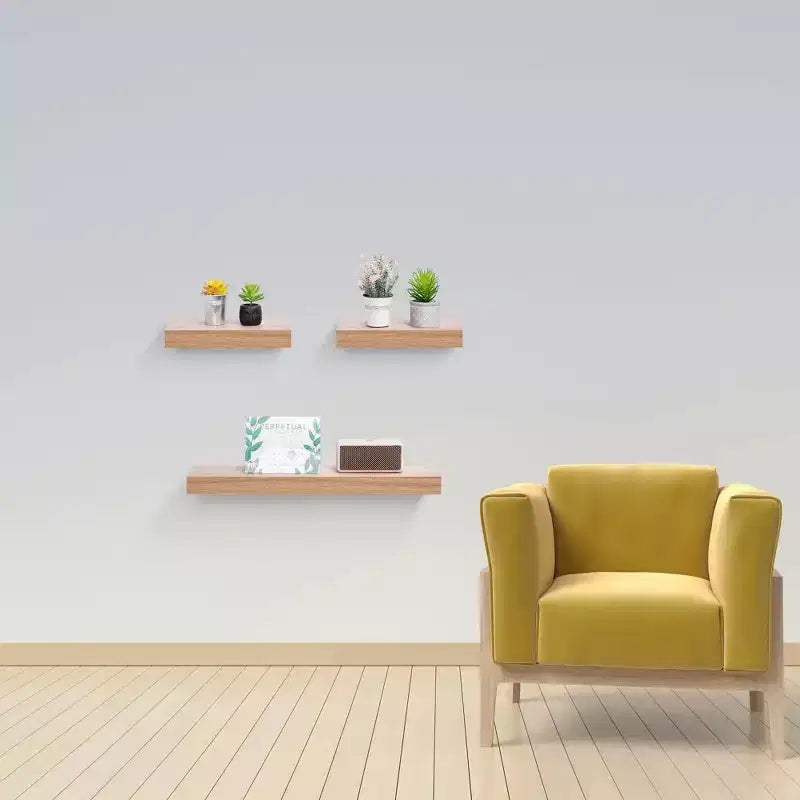 23.62 Mensole Galleggianti in Acero C con supporto invisibile, perfette per l'arredamento di bagno/camera da letto/cucina o come espositore per libri/piante, facili da installare.