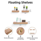 23.62 Mensole Galleggianti in Acero C con supporto invisibile, perfette per l'arredamento di bagno/camera da letto/cucina o come espositore per libri/piante, facili da installare.