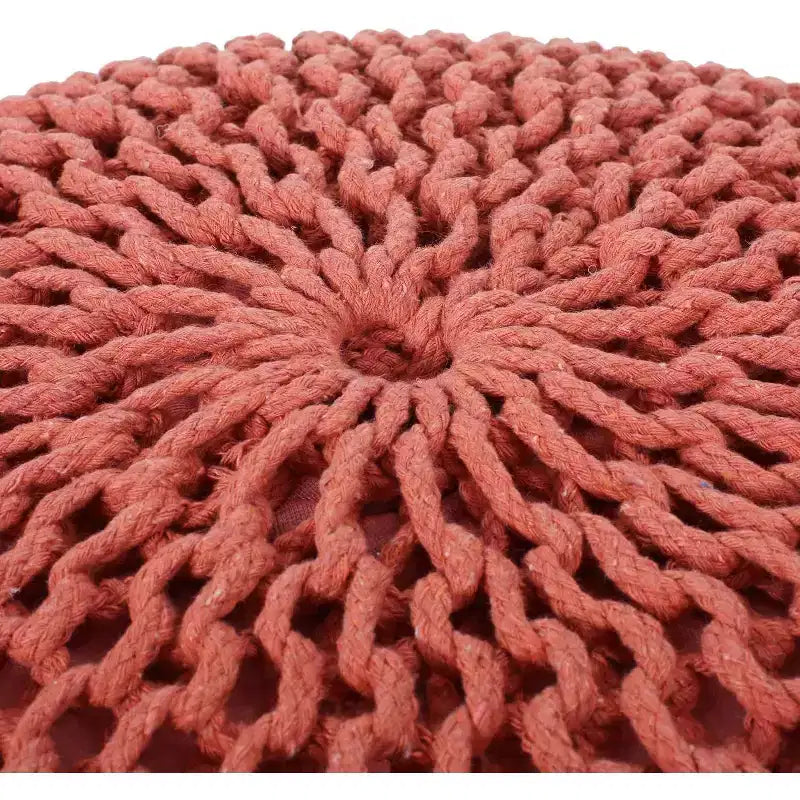Pouf rotondo in maglia 20H per soggiorno