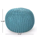 Pouf rotondo in maglia 20H per soggiorno
