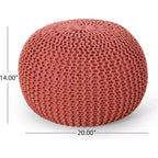 Pouf rotondo in maglia 20H per soggiorno