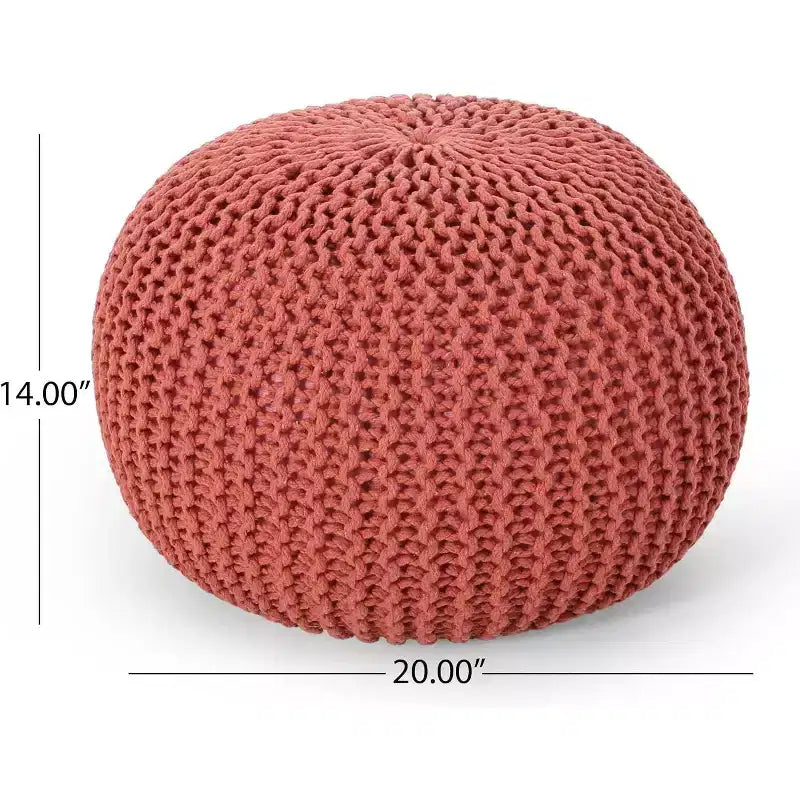 Pouf rotondo in maglia 20H per soggiorno